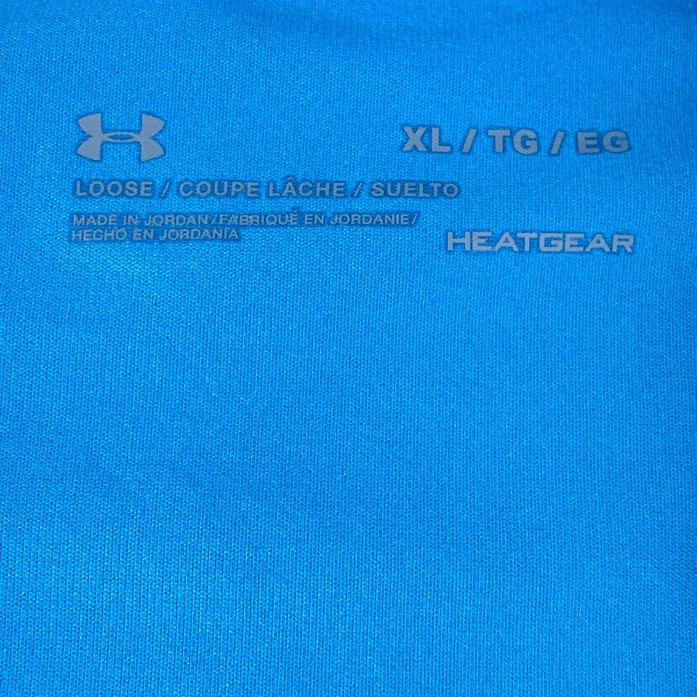 Under Armour Men XL Polo Shirt Blue HeatGear Loose Fit Short Slv‎ Digital Print